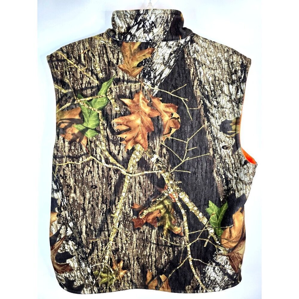 Red Head Camo/Orange Reversible Zip Up Fleece Vest Men's Size Large - Picture 2 of 9